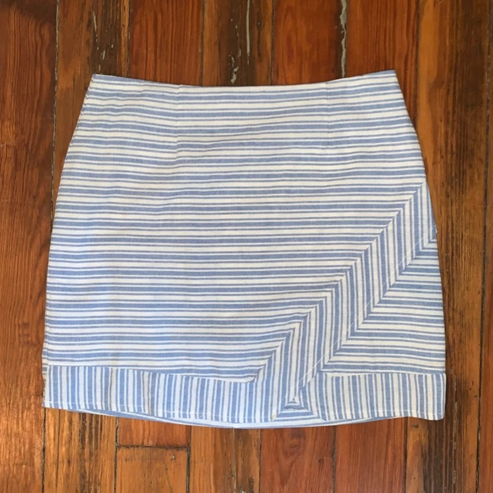 Blue and white asymmetrical skirt